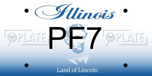 PF7 Illinois License Plate