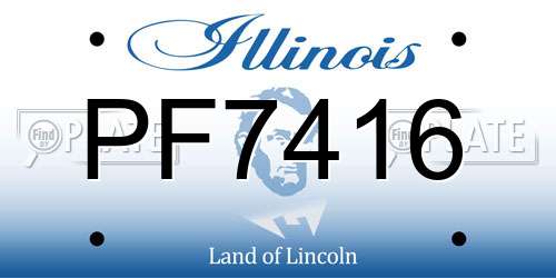 PF7416 Illinois License Plate