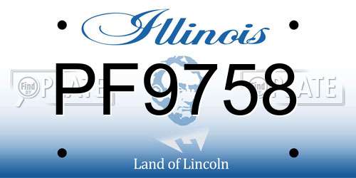 PF9758 Illinois License Plate