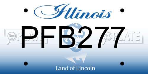 PFB277 Illinois License Plate