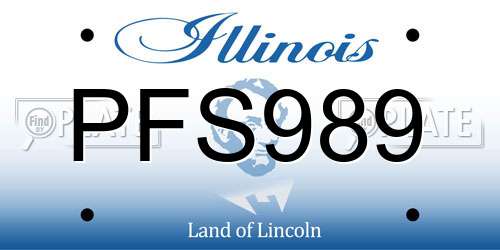 PFS989 Illinois License Plate