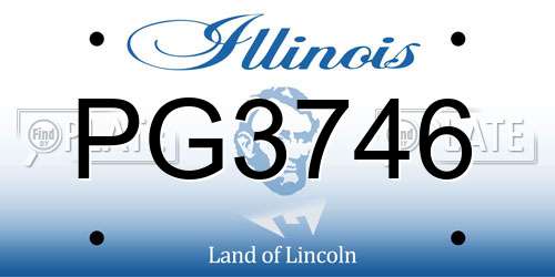 PG3746 Illinois License Plate