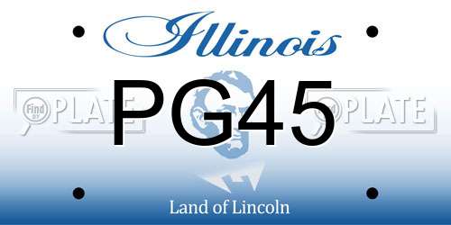 PG45 Illinois License Plate