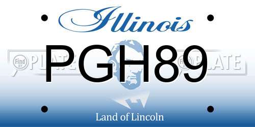 PGH89 Illinois License Plate