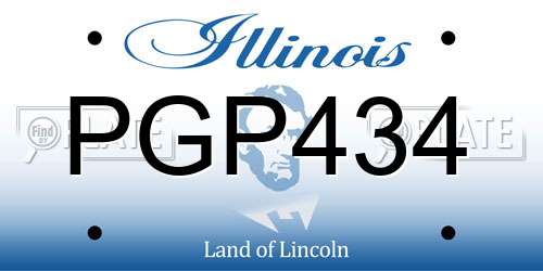 PGP434 Illinois License Plate