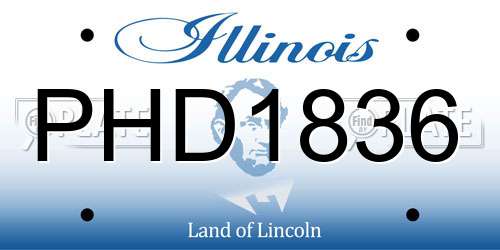 PHD1836 Illinois License Plate