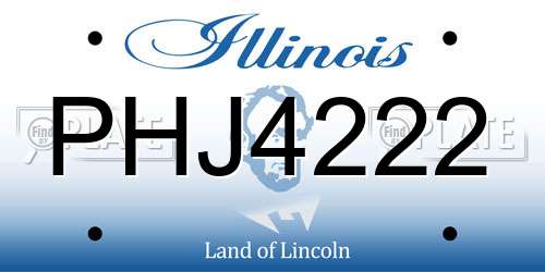 PHJ4222 Illinois License Plate