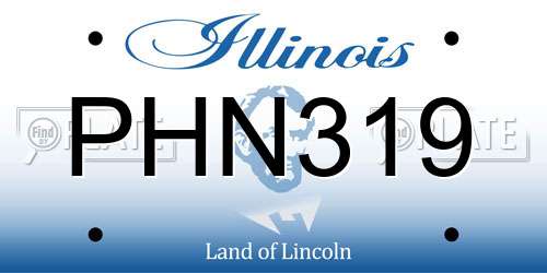 PHN319 Illinois License Plate