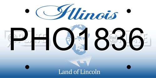 PHO1836 Illinois License Plate