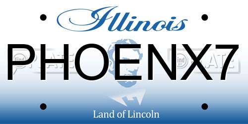 PHOENX7 Illinois License Plate