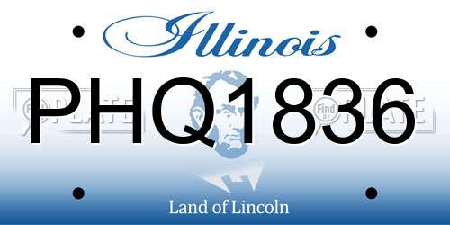 PHQ1836 Illinois License Plate