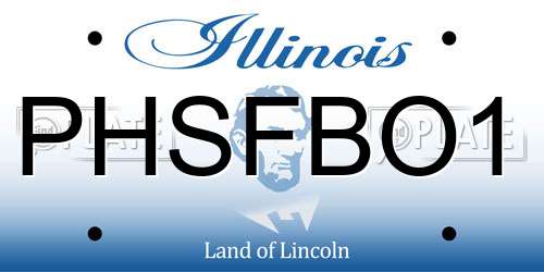 PHSFBO1 Illinois License Plate