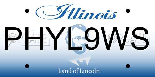 PHYL9WS Illinois License Plate