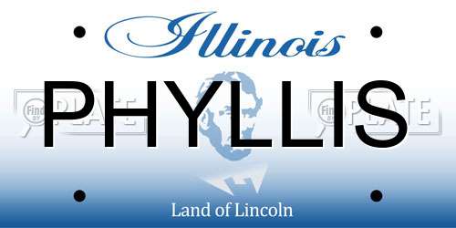 PHYLLIS Illinois License Plate