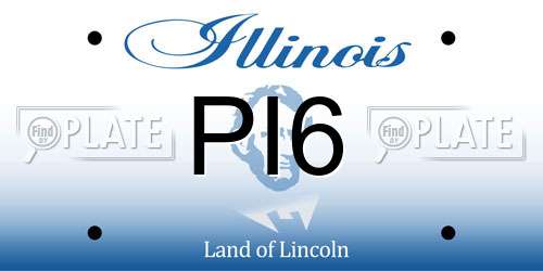 PI6 Illinois License Plate