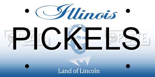 PICKELS Illinois License Plate