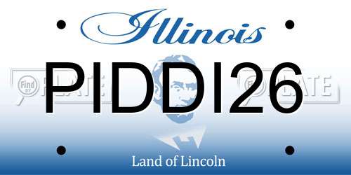 PIDDI26 Illinois License Plate