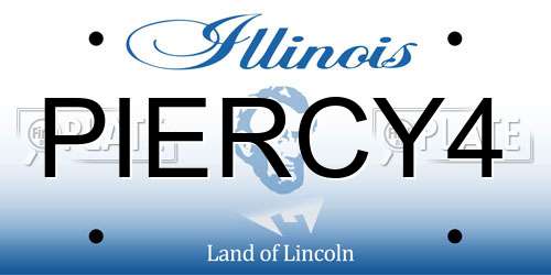 PIERCY4 Illinois License Plate