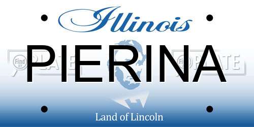 PIERINA Illinois License Plate
