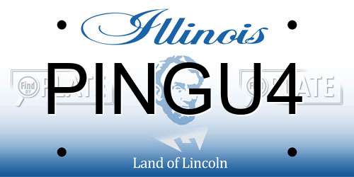 PINGU4 Illinois License Plate