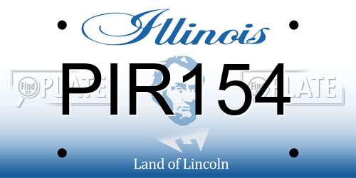 PIR154 Illinois License Plate