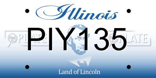 PIY135 Illinois License Plate