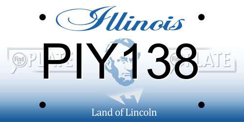 PIY138 Illinois License Plate