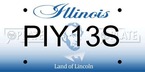 PIY13S Illinois License Plate