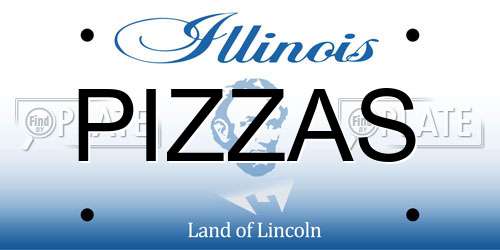 PIZZAS Illinois License Plate
