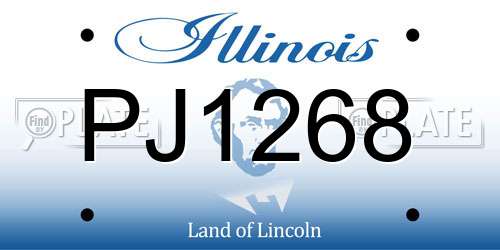 PJ1268 Illinois License Plate
