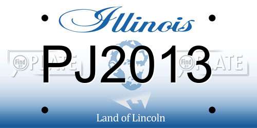 PJ2013 Illinois License Plate