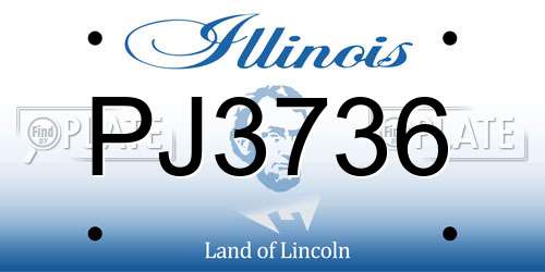 PJ3736 Illinois License Plate