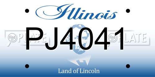 PJ4041 Illinois License Plate