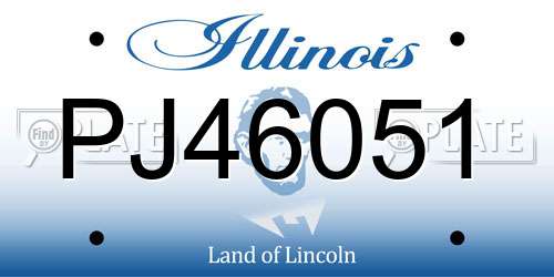 PJ46051 Illinois License Plate