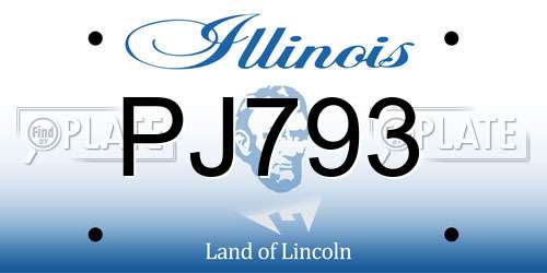 PJ793 Illinois License Plate