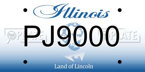 PJ9000 Illinois License Plate