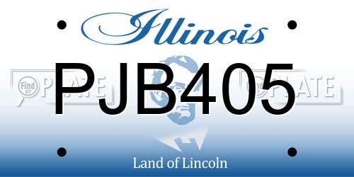 PJB405 Illinois License Plate