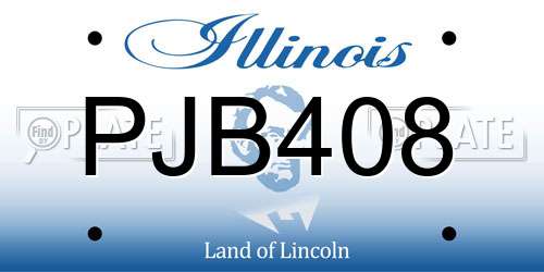 PJB408 Illinois License Plate