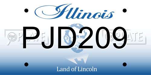 PJD209 Illinois License Plate