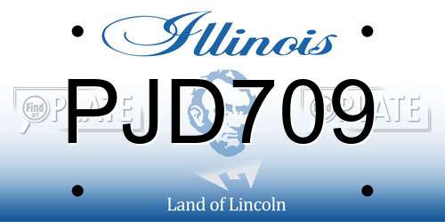 PJD709 Illinois License Plate