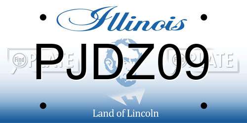 PJDZ09 Illinois License Plate