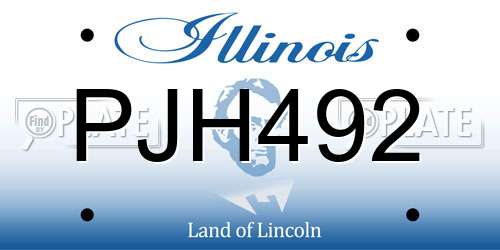 PJH492 Illinois License Plate