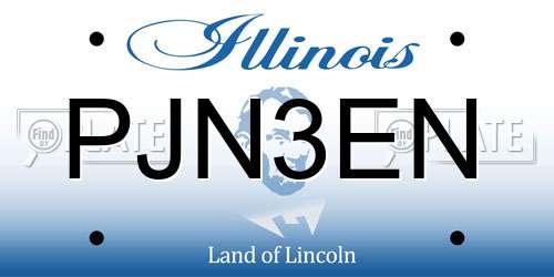 PJN3EN Illinois License Plate