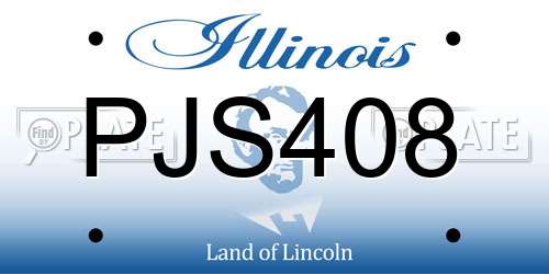 PJS408 Illinois License Plate