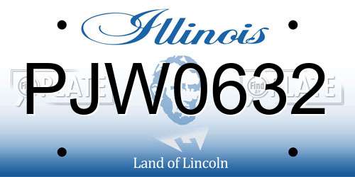 PJW0632 Illinois License Plate