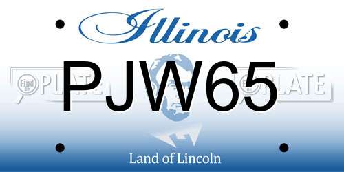 PJW65 Illinois License Plate