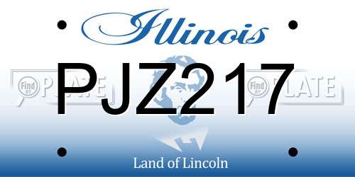 PJZ217 Illinois License Plate