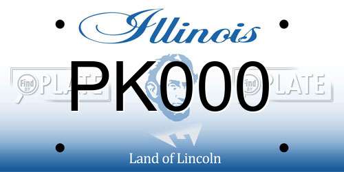 PK000 Illinois License Plate