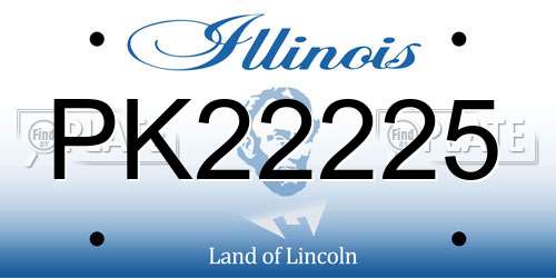 PK22225 Illinois License Plate