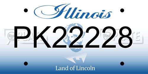 PK22228 Illinois License Plate